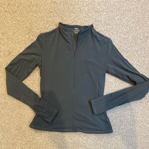 Skims Fits Everybody Half-Zip Long Sleeve, size L, Deep Sea